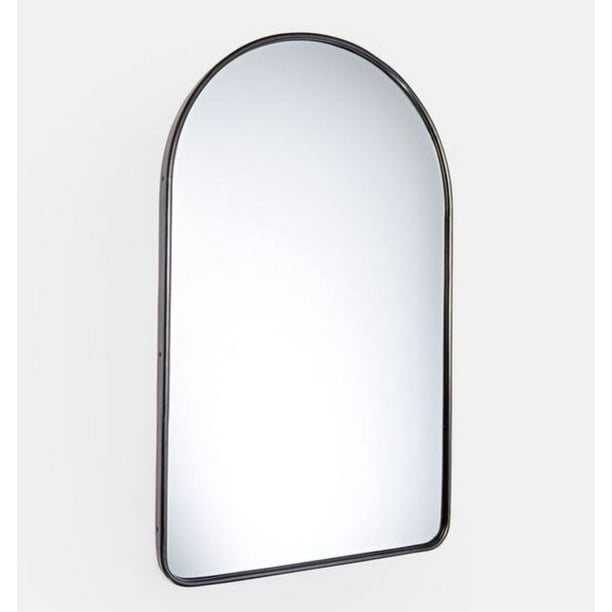 Belham Living Black Arched Metal Framed Wall Mirror