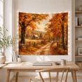 thumbnail image 5 of Autumn Country Road with Farmhouse, Cozy Rustic Style for Farmhouse Decor Lovers, Rural Wall Decor, Housewarming Gift, Tapestry Wall Hanging for Bedroom and Living Room, 5 of 7