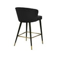 thumbnail image 5 of Meridian Furniture Cassie 28"H Velvet Counter Stool in Black (Set of 2), 5 of 5