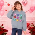 thumbnail image 6 of Girls Hoodie with Colorful Hearts Print, Oversized Graphic Pullover for Kids & Youth 4-14 Years | Lightweight Casual Sweatshirt in Gray,Size 13 T, 6 of 8