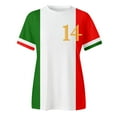 thumbnail image 4 of WEIYLL T-Shirts pour Femmes Coupe d'Europe Italie Imprimé Patchwork Tee Blanc Tailles TG, 4 of 4