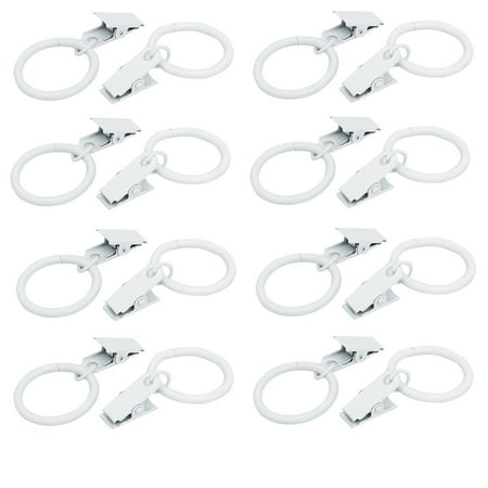 16 Sets 30mm Inner Dia Curtain Drapery Baking Finish Hanging Rings