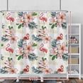 thumbnail image 2 of Baocicoo Tropical Flamingo Shower Curtain Green Plants Floral Pink Flower Watercolor Decorative Shower Curtains for Home Bathroom Bathtubs Polyester Waterproof Fabric with Hooks 84x72 Inches, 2 of 6