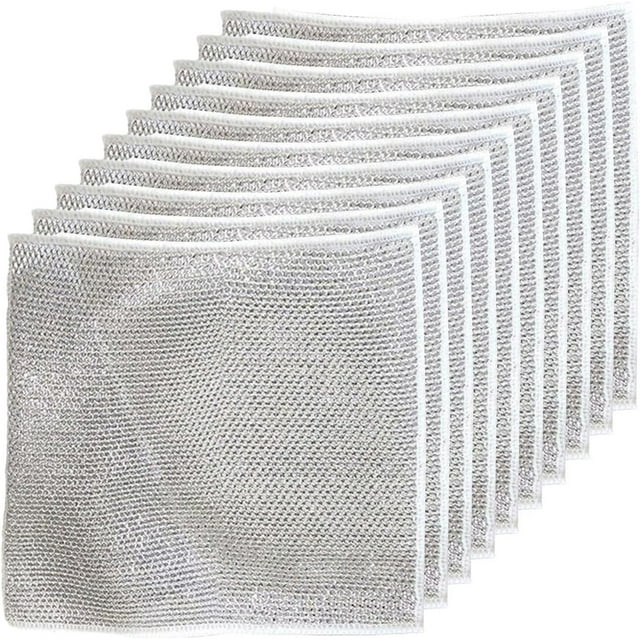XINQIHANG Chiffons de Nettoyage Miracle en Fil Polyvalents Opentoz Double Récurant Opentoz Double Récurant en Acier Inoxydable Stellaya Chiffons à Vaisselle en Fil Chiffons de Vaisselle en Fil Multifonctionnels Non Abrasifs (20 Pcs)