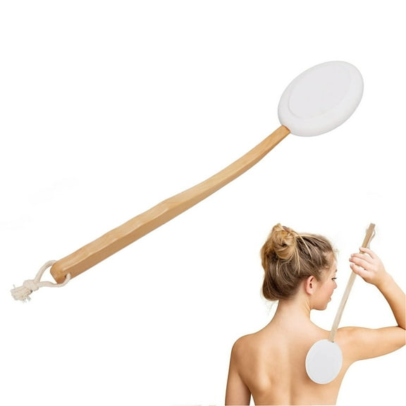 Lotion Applicator for Your Back, Bath Lotion Applicator, Oil Cream Applicator, Long Handle Back Bath Brush Home Men Women EVA Wooden Long Handle Shower Body Massaging Tool