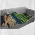 thumbnail image 5 of Tuscany Soft Flannel Fleece Throw Blanket, Tuscany Spring Rolling Hills on Sunset Agriculture Farmlands Volterra Italy, Cozy Plush for Indoor and Outdoor Use, 60" x 80", Seafoam Green, by Ambesonne, 5 of 5