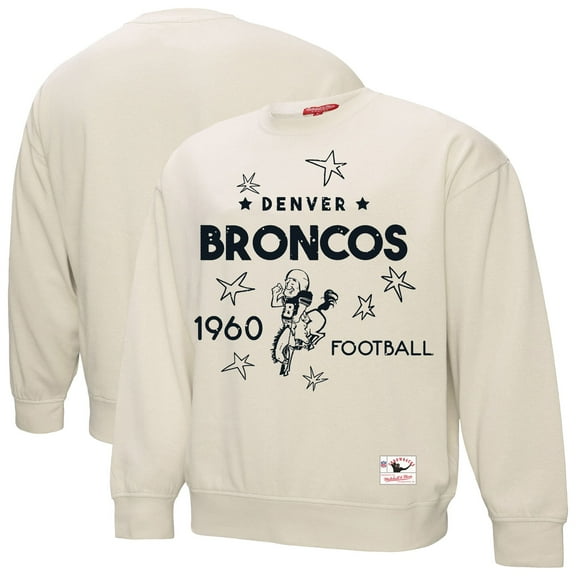 Women's Mitchell & Ness Cream Denver Broncos Plus Size Shooting Star Sweatshirt