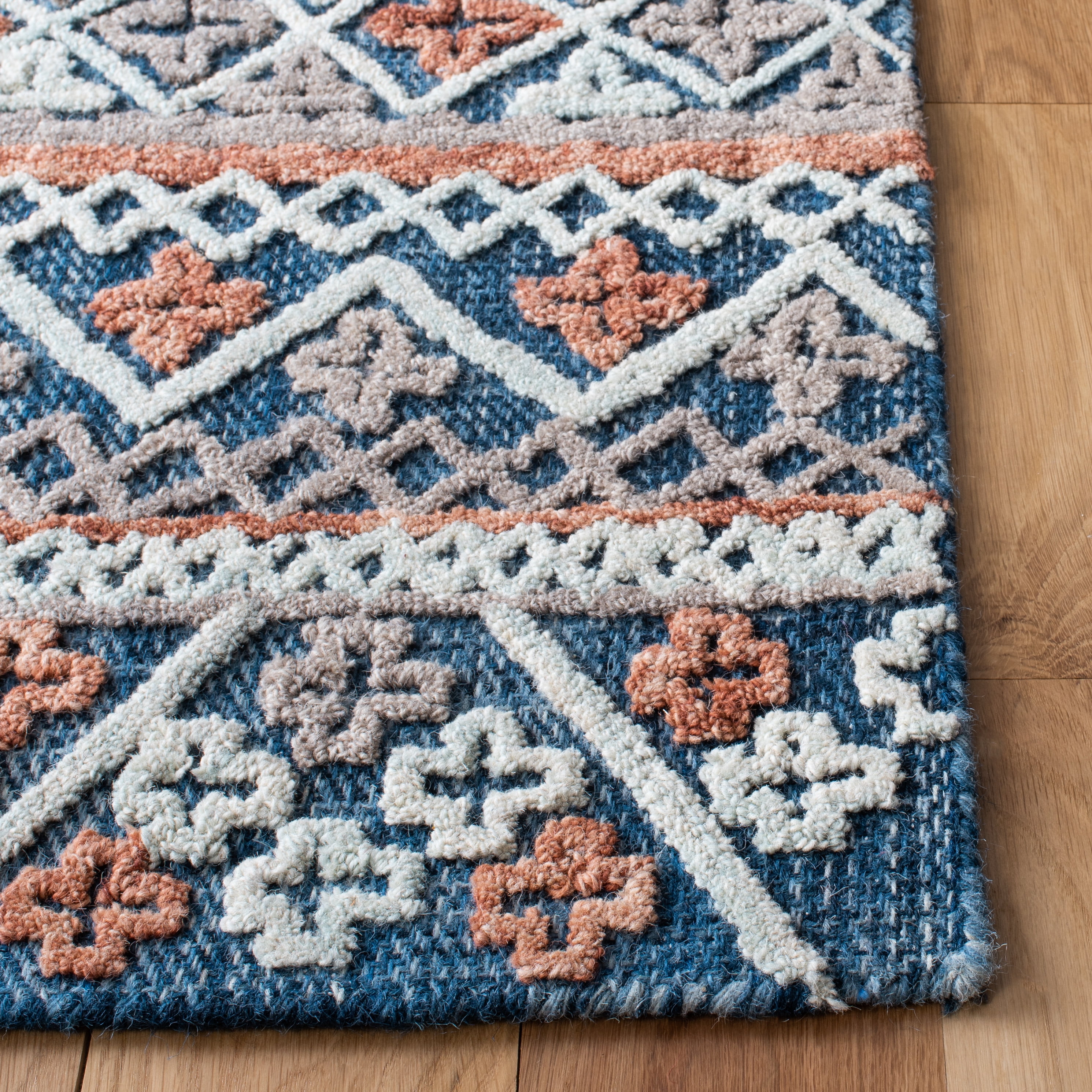 SAFAVIEH Aspen APN530M Handmade Blue / Orange Rug
