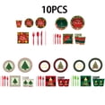 thumbnail image 2 of Billuyoard Juego de 56 servilletas navideñas (para 10 personas), vajilla roja, colores resistentes y duraderos, esenciales, resistentes y Mostrada árbol de navidad rojo Para 10 personas, 2 of 6