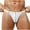#1_White, variant on Men's Slim Fit Bikini Swimwear - Breathable G-String Thong with Bulge Pouch, Athletic Expose Swimsuit for Sunbathing & Sports