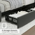 thumbnail image 3 of Eastvita Full/Queen/King Size Bed Frame with 4 Storage Drawers and Headboard, Linen Upholstered Platform Bed Frame, Diamond Stitched Button Tufted, Easy Assemble, Noise-Free, No Box Spring Needed, 3 of 7