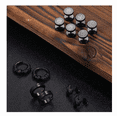 thumbnail image 3 of 6 Pares Aretes Con Piercing Pendientes Runas Vikingas Hombre Negro, 3 of 5