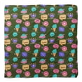 thumbnail image 4 of Bimba Green Donut & Text Printed Pure Silk Scarf For Hair Neck Head Bandanas For Women 40 x 40 Inches, 4 of 6