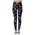 thumbnail image 5 of Fiaer Women Leggings Tummy Control Yoga Pants Plus Size Printed High Waisted Comfort Stretch Tight Trousers Black L, 5 of 5
