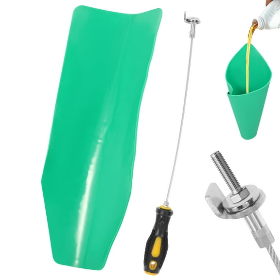 Efficient Magnetic Oil Drain Plug Removal Tool Universal Reusable Flexible Oil Funnel for Automobile Motorcycle Generator