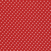 SHASON TEXTILE (3 Yards cut) 100% COTTON PRINT QUILTING FABRIC, RED / WHITE MED DOTS
