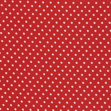 SHASON TEXTILE (3 Yards cut) 100% COTTON PRINT QUILTING FABRIC, RED / WHITE MED DOTS