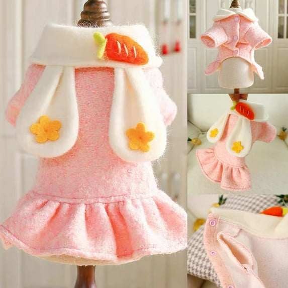 Small Dog Sweaters Female Girl Winter Warm Dog Princess Dress Clothes Dachshund Chihuahua Corgi