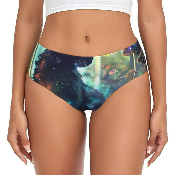 Fotbe Cosmic Cat In Window Calzones Estampados para Mujer – Ropa Interior de Algodón, Cómoda, Suave y Elástica-X-Small