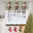 thumbnail image 4 of Valances for Windows Merry Christmas Santa Claus Western Cowboy Rod Pocket Short Curtain for bathroom living room bedroom Snowflake Sage Green 1 Panel 54x18in, 4 of 7