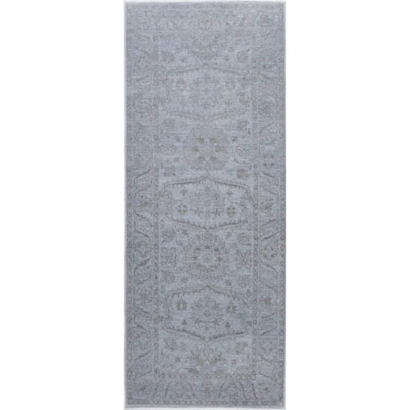 Hand Knotted Overdye Wool Rug - 2'8'' x 6'11''
