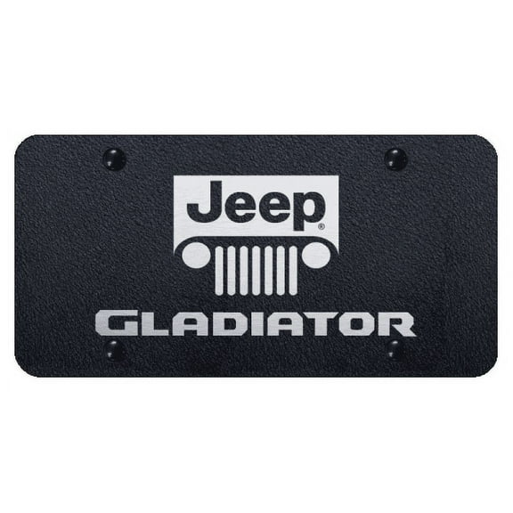 Jeep Gladiator Laser Etched Dual Logo License Plate (Rugged Black)