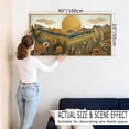 thumbnail image 4 of TOARTi Boho Mountain Wall Art Nature Landscape Wall Decor Framed Sun and Flowers Canvas Print for Living Room Bedroom Office 20X40 In, 4 of 10