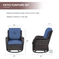 thumbnail image 2 of Gymojoy 2 Pieces Outdoor Wicker Swivel Rocker Patio Chair, Outdoor Swivel Gliders,Set of 2 with High Back, Deep Seat (Brown Wicker/Blue Cushion), 2 of 8