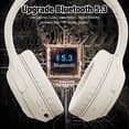 thumbnail image 3 of Headphones, AUOSHI Active Noise Cancelling Headphones, 55H Playtime, Wireless/Wired Bluetooth5.3 Over-Ear Headphones with Mic, Blocks Engine Noise, White, 3 of 10