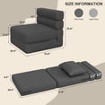 thumbnail image 2 of Yeshouse Sofá cama futón plegable convertible de lino moderno con almohada, colchón plegable que ahorra espacio para sala de estar, dormitorio, habitación de invitados y oficina en casa, 2 of 6