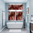 thumbnail image 3 of Cardinal Bird Kitchen Curtains Sets for Windows 24 Inch Length, Poinsettia Pine Cones Berry Flowers Red Plaid Rod Pocket Window Treatments Tier Curtains and Valances Set for Bedroom/Bathroom, 3 of 8