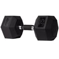 thumbnail image 4 of PRISP Rubber Encased Hex Dumbbell - Cast Iron Hand Weight for Home Gym, Exercise and Fitness with Rubber Grip; Sold Individually, 4 of 8