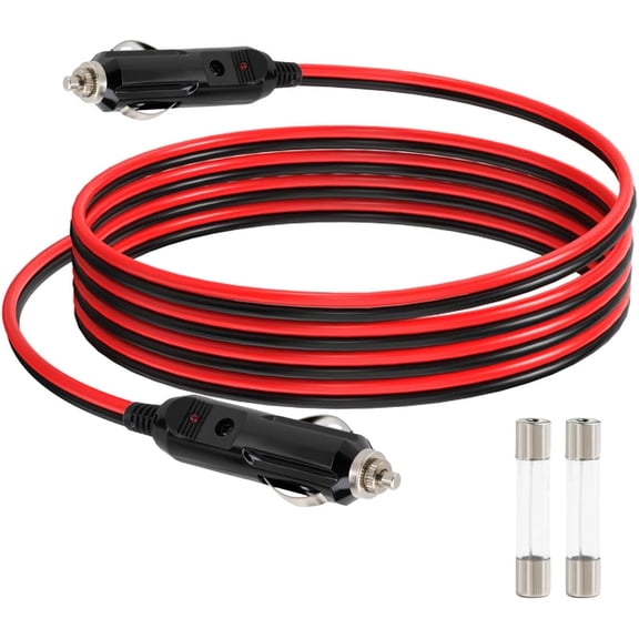 CoolStuff Male to Male Cigarette Lighter Cord, 14AWG 12V Car Cigarette Lighter Plug Extension Cable for Vehicles RV Boats(5FT/10FT)