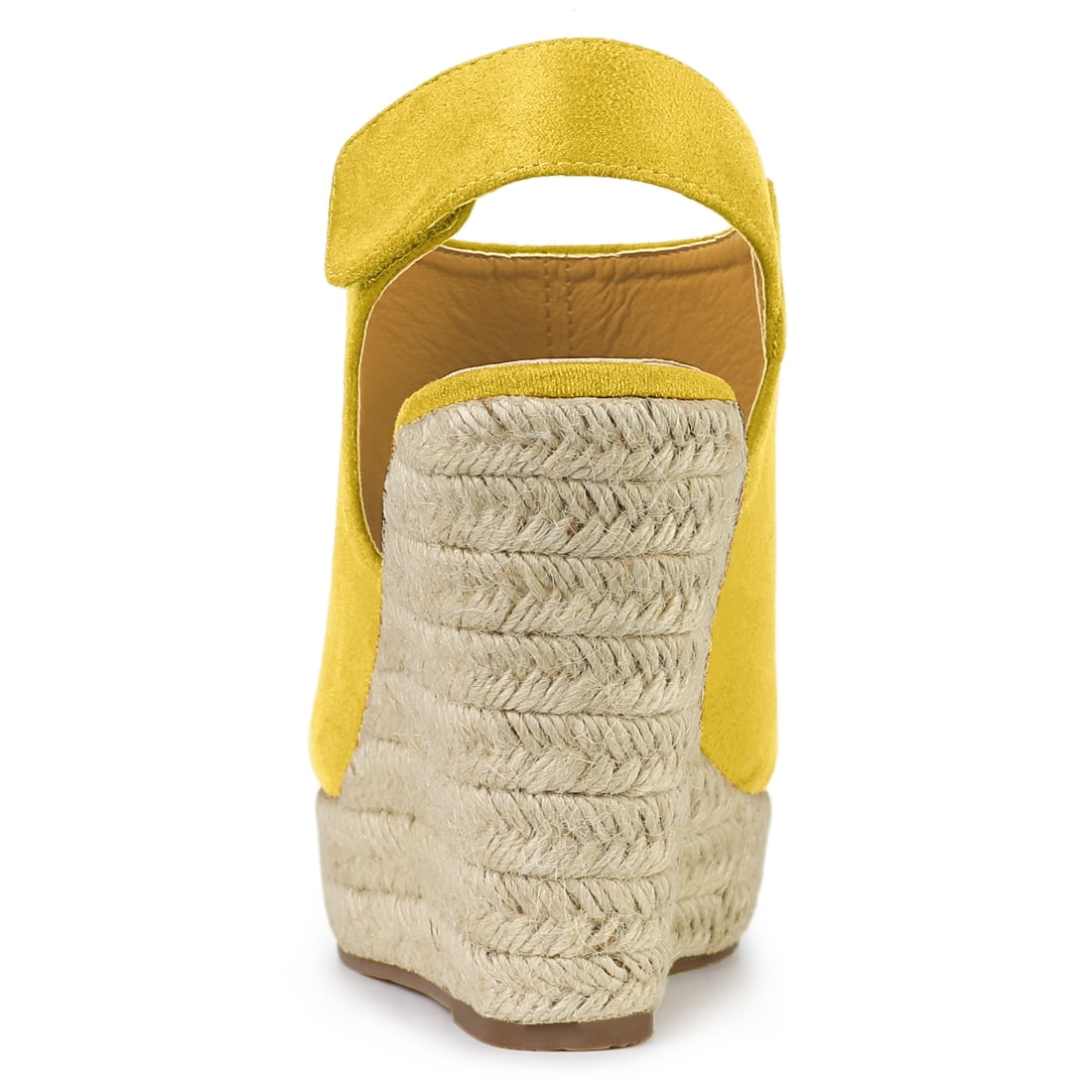 DARING DIVA Slingback Platform Wedges Heel Espadrille Wedge Sandals Yellow 7