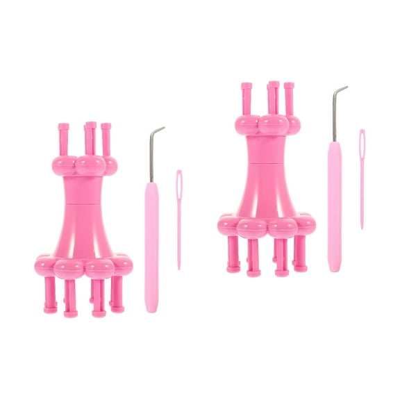 2 Sets Wool Knitter Sweater Stitch Needle The Crochet Kit Beginners Knitting Loom Rosy