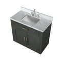 thumbnail image 5 of Abbey 36 in W Black Oak Single Vanity, Carrara Marble Top and Faucet Set, 5 of 8