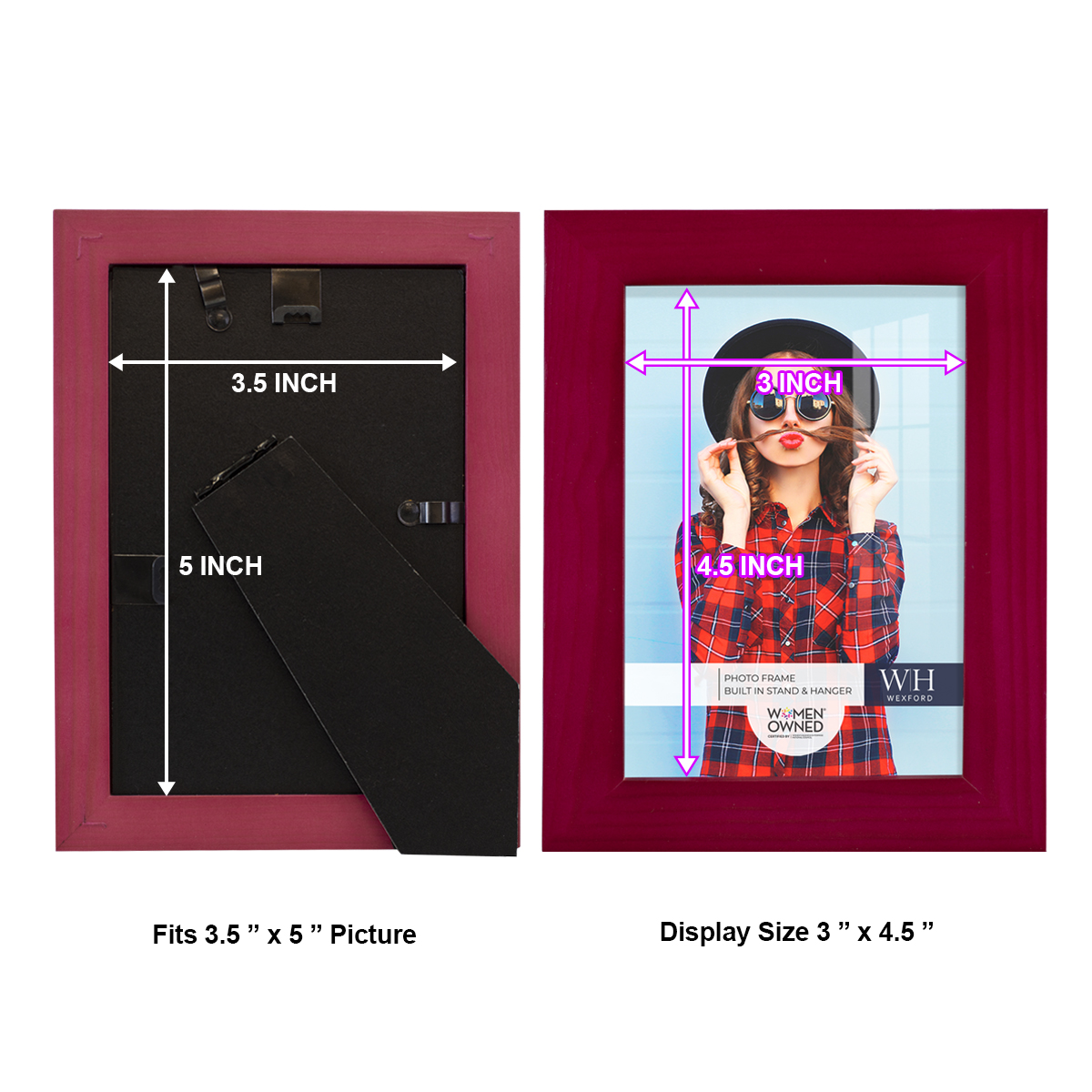 Woodgrain 3.5 in. x 5 in. Cherry Red Picture Frame