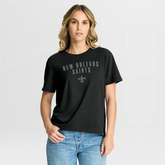 Women's Fanatics Black New Orleans Saints Blackout Kneel Down Legacy T-Shirt