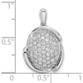 thumbnail image 4 of 14K White Gold Polished Oval Pave Diamond Pendant - Jbsp, 4 of 5