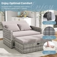 thumbnail image 4 of UDPATIO Wicker Patio Outdoor Daybed, Outdoor Chaise Lounger w/ 4-Level Adjustable Backrest, Storage Ottoman for Balcony, Garden, Poolside (Grey), 4 of 7