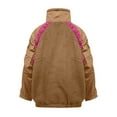 thumbnail image 5 of HTNBO Womens Fleece Jacket Zip Up Long Sleeve Patchwork Fall Winter Sherpa Coats Activewear, 5 of 8
