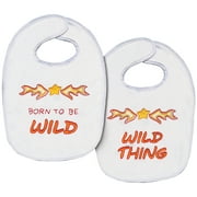 Born To Be Wild Bib Pair Stamped Cross Stitch Kit-7.5"X11" Set Of 2, Pk 1, Tobin