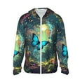 thumbnail image 2 of Uemuo Enchanted Forest Butterfly A Pattern Women's Full Zip UPF 50+ Sun Protection Hoodie Jacket Long Sleeve Sun Shirt Hiking Outdoor Performance with Pockets-XX-Large, 2 of 9