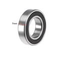 thumbnail image 3 of Uxcell 0.67''x1.18''x0.28'' Deep Groove Ball Bearing Double Sealed ABEC-3 Z1 Bearings Metal Silver Tone 2pcs, 3 of 4