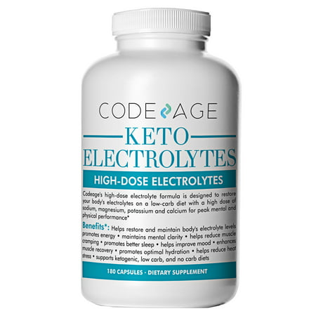 Keto Electrolyte Capsules - 180 Count - Energy Supplement for a Low Carb Diet or Keto Diet, Rehydration & Recovery, Eliminates Fatigue and Promotes Weight Loss! Sodium, Calcium, Potassium &