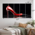thumbnail image 4 of Designart "Stylish High Heels Sleek Silhouette II" Fashion Metal Art Print Set, 4 of 5