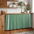 thumbnail image 3 of Vintage Forest Green Cabinet Curtains 32"Wx55"L, Country Pastoral Farmhouse Leaf Stripe Under-Desk Privacy Dust Proof Drape Dishwasher Curtain Sink Skirt for Kitchen Closet Bathroom Laundry, 3 of 9