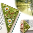 thumbnail image 1 of Personalized Hand Embroidered Corner Bookmark,cute Flower Letter Embroidery Bookmarks,felt Triangle Page Corner Handmade Bookmark,unique Gift For Men, 1 of 5