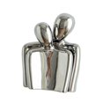thumbnail image 4 of Estatua abstracta de pareja abrazándose, figura de cerámica, colección única de arte de recuerdo Plata, 4 of 9