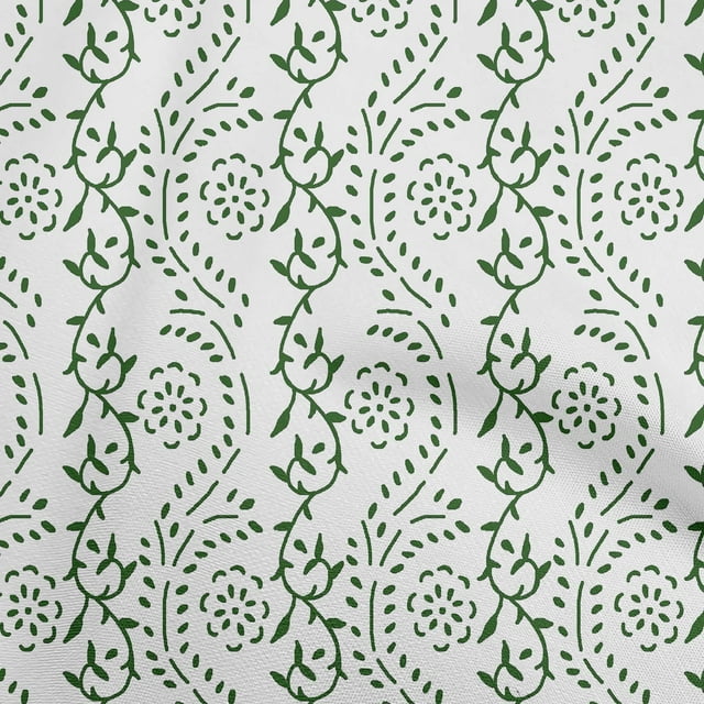 oneOone Rayon Green Fabric Block Craft Projects Decor Fabric Printed By The Yard 56 Inch Wide-KD